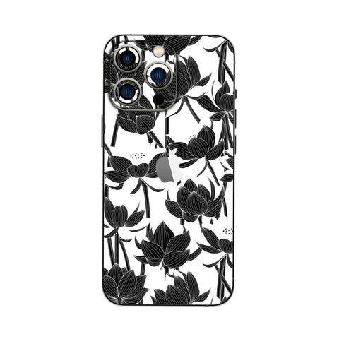 Black And White Floral - Mobile Skin