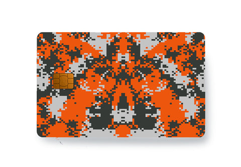 Orange Digital Camo  - Card Skins