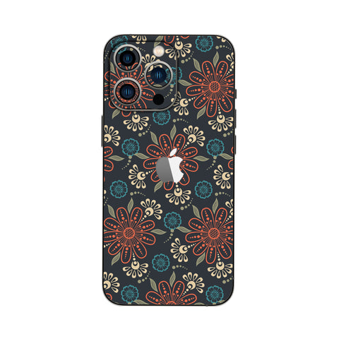 Orange Floral Pattern - Mobile Skin