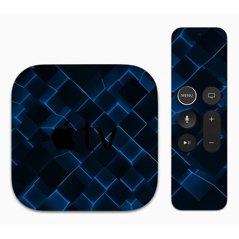 3D Cubes Blue -Apple TV Skin