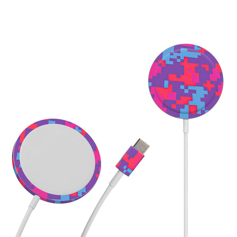 Purple Glitched Pattern Camo - Apple Magsafe Skin