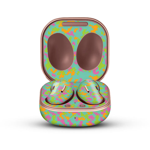 Sea Green Glitched Pattern Camo - Galaxy Buds Live Skin