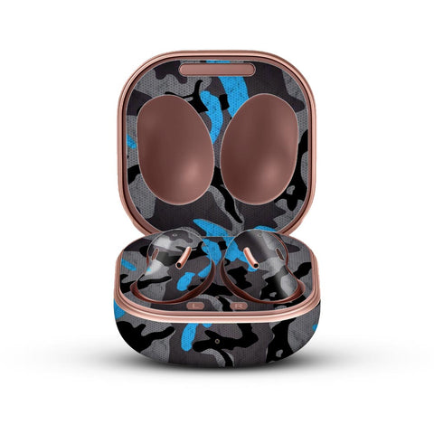 Blue Pattern Camo - Galaxy Buds Live Skin