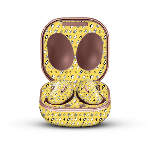 Icons Retro Yellow  - Galaxy Buds Live Skin