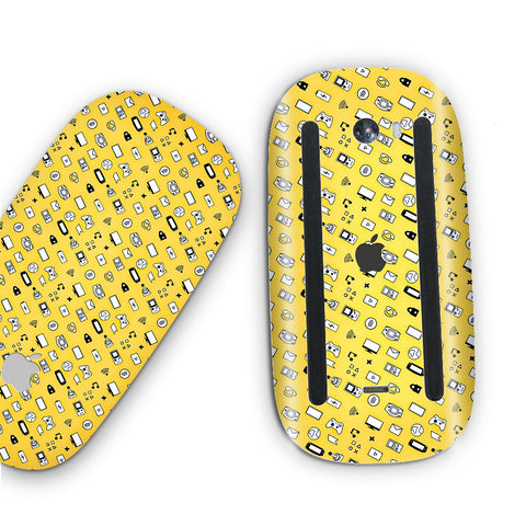 Icons Retro Yellow - Apple Magic Mouse 2 Skins