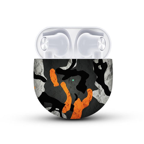 Orange Camo Pattern - Oneplus Buds Skin