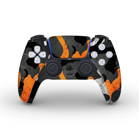 Orange Camo Pattern - PS5 Controller Skins