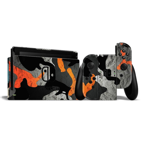 Orange Camo Pattern - Nintendo Switch Skins