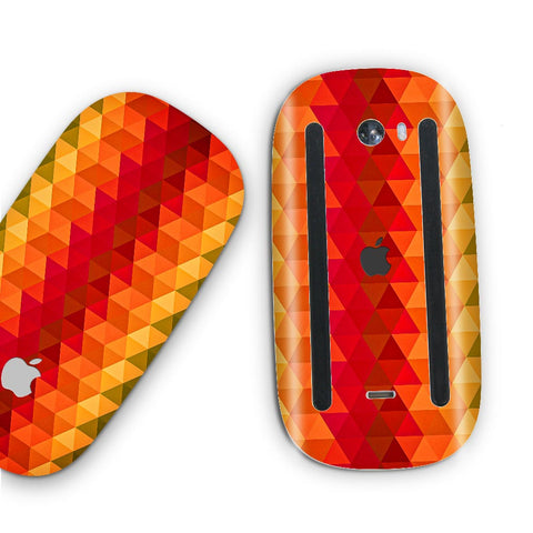 Orange Noisy Mosaic - Apple Magic Mouse 2 Skins