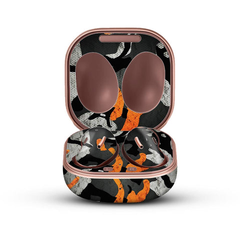 Orange Pattern Camo - Galaxy Buds Live Skin