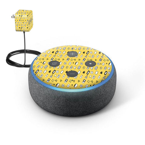 Icons Retro Yellow- Amazon Echo Dot (3rd Gen) Skins